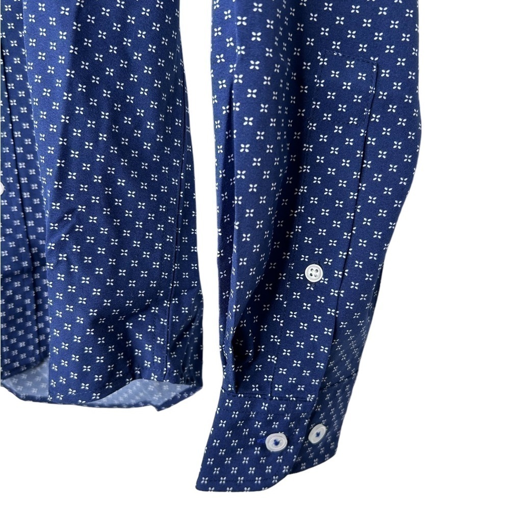 International Report Men’s Navy Stretch Long Sleeve Button Down Modern Fit Small - Picture 9 of 14